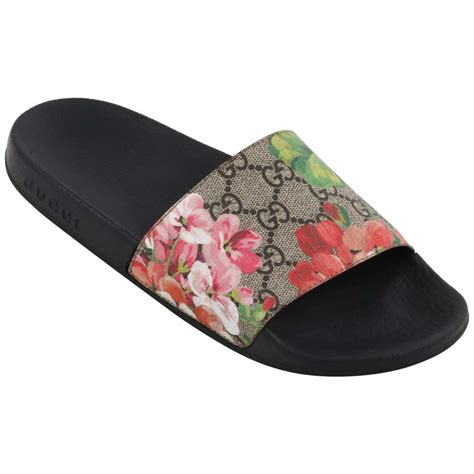 gucci floral platform slides|gucci gg blooms slides.